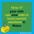 16-17 year olds can now vote in local council elections in Wales